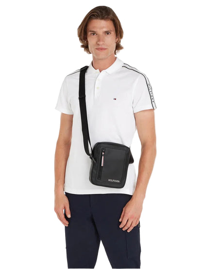 TOMMY HILFIGER Borsello Uomo Blu con Tracolla Regolabile e Logo - vista 5