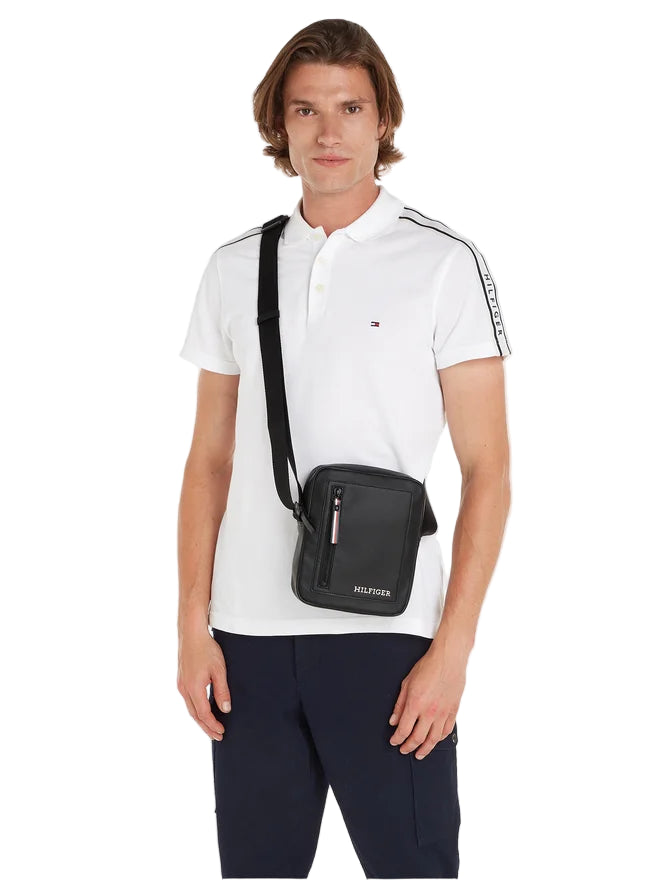 TOMMY HILFIGER Borsello Uomo Blu con Tracolla Regolabile e Logo