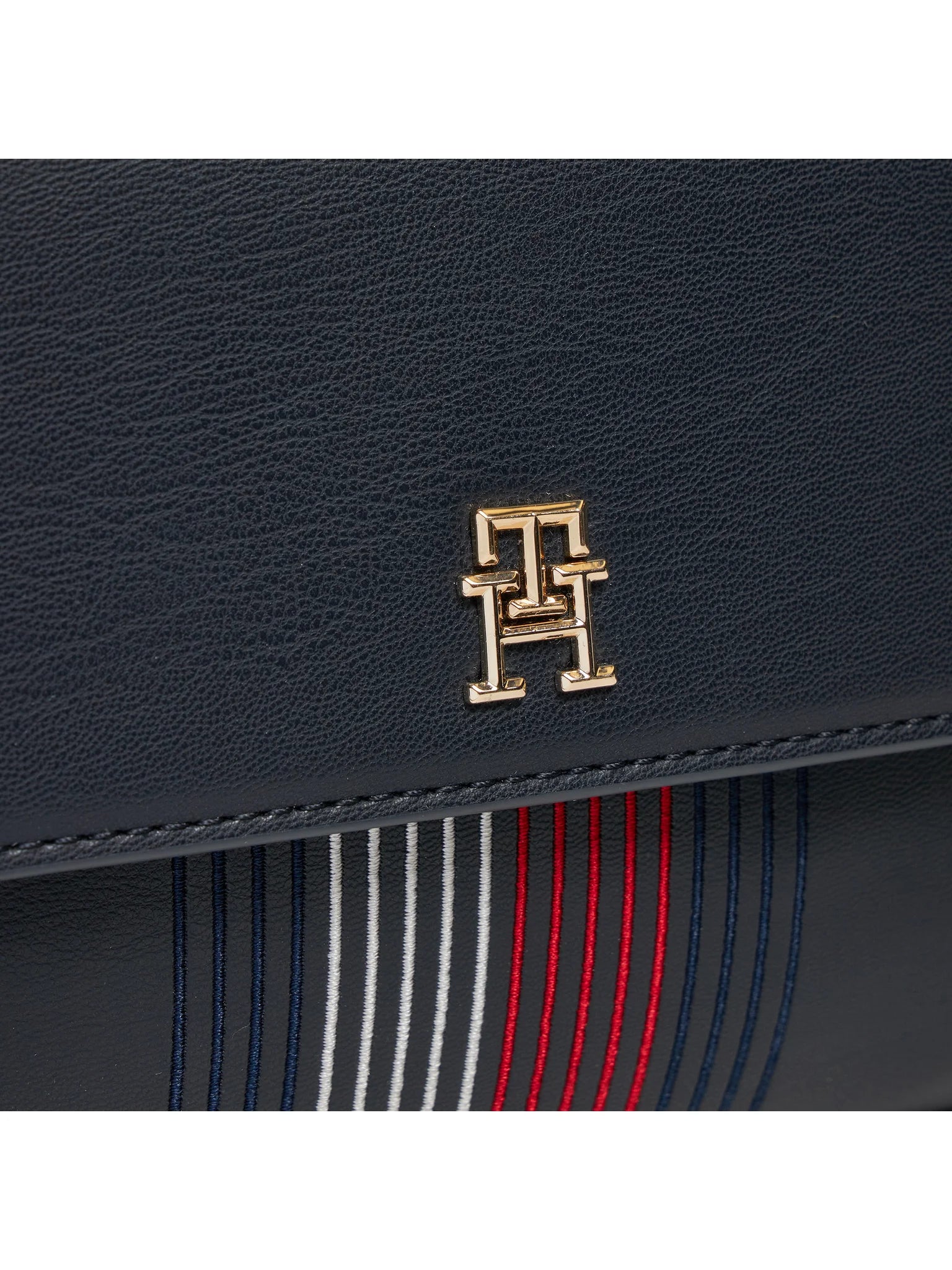 Tommy Hilfiger Borsa Donna Blu a Spalla con Tracolla e Dettagli a Contrasto
