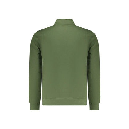 U.S. Grand Felpa Uomo Verde Mezza Zip Felpata Tascone Stampa Logo Felpe - vista 2