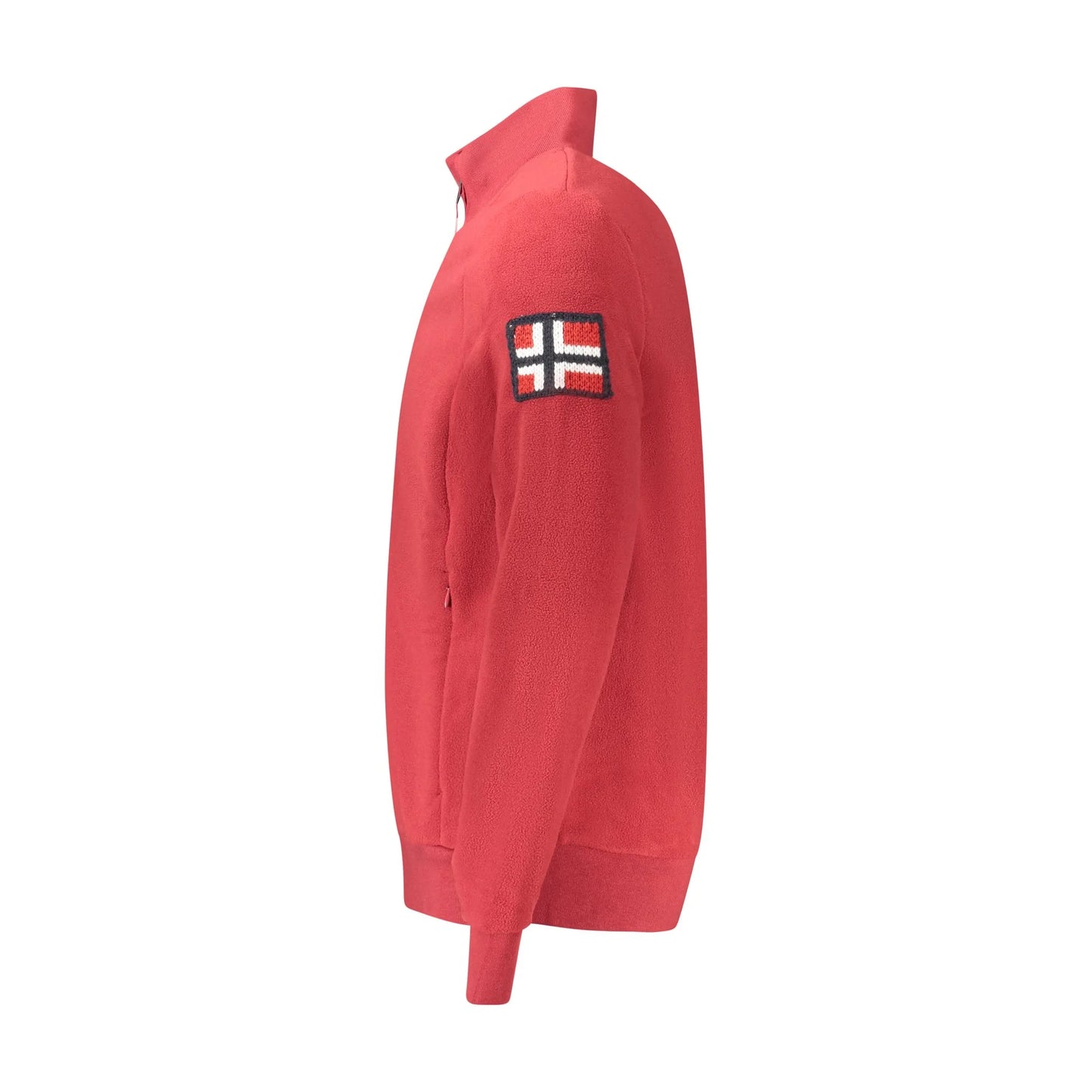 Norway 1963 Felpa Uomo Rosso Zip Pile Tasche Ricamo Logo Felpe - vista 3
