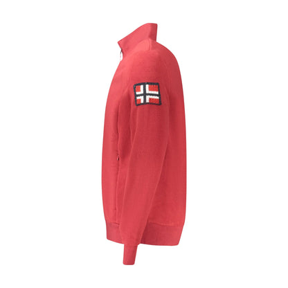 Norway 1963 Felpa Uomo Rosso Zip Pile Tasche Ricamo Logo Felpe - vista 3