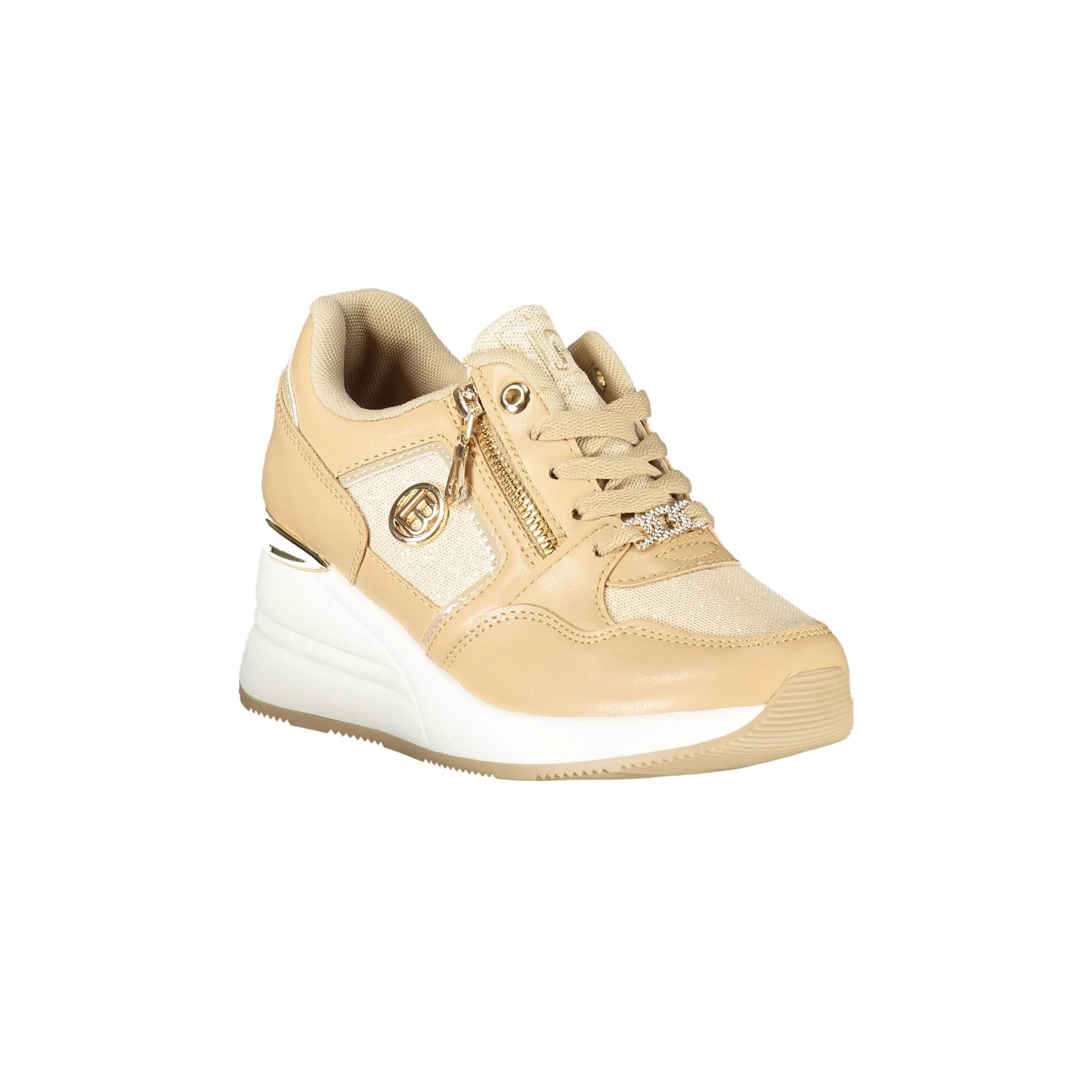 LAURA BIAGIOTTI Sneakers Donna Beige con Lacci e Zip Laterale - vista 2