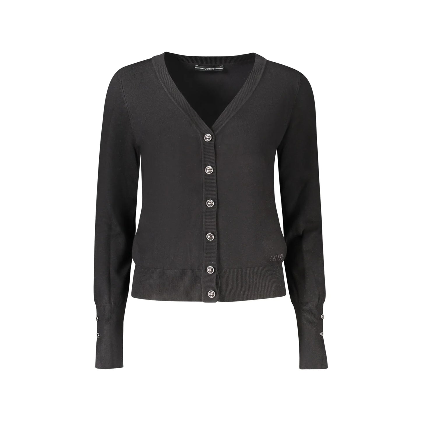 Guess Jeans Maglia Cardigan Donna Nero Applicazioni Strass Maglie - foto prodotto