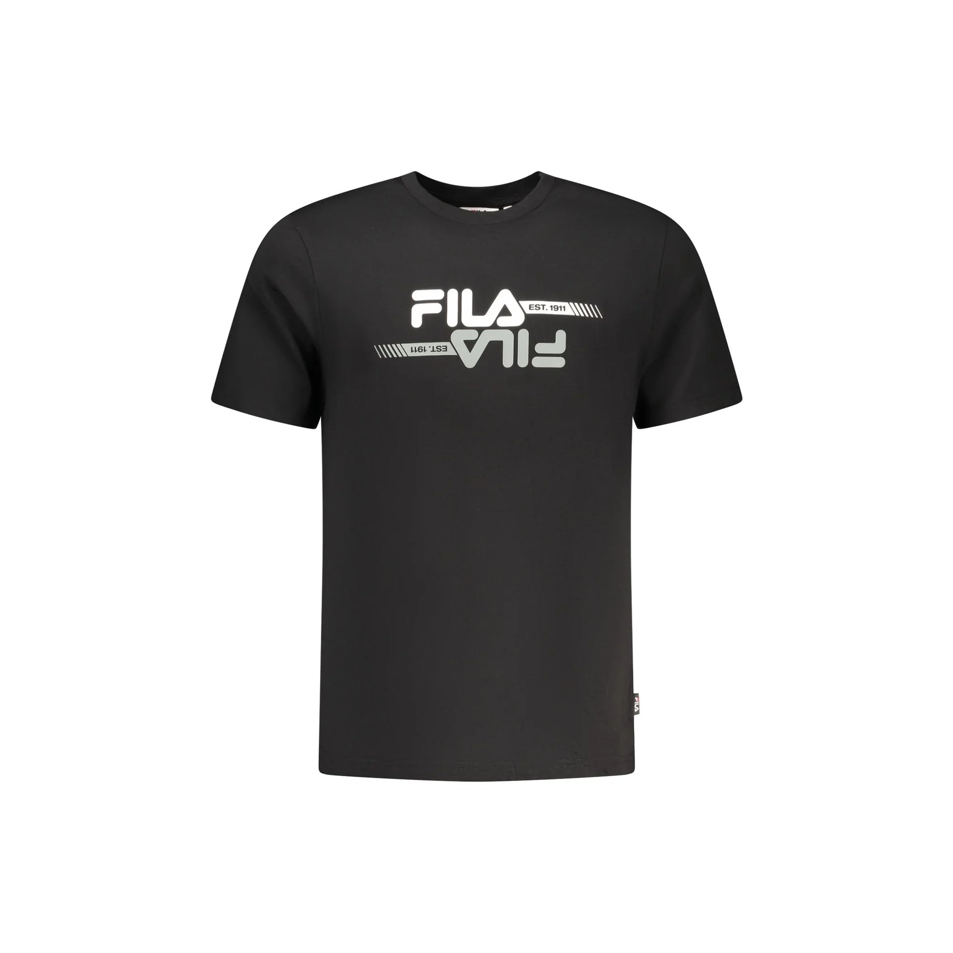 Fila T-Shirt Maniche Corte Uomo Nera Stampa Logo Nero - foto prodotto