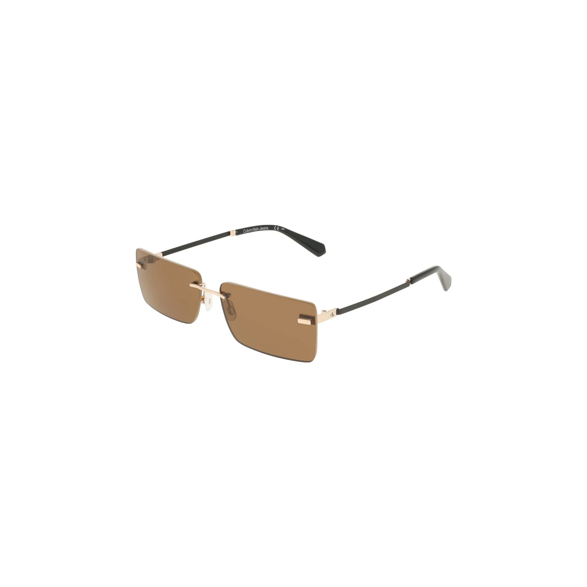 Calvin Klein Occhiali da Sole Donna Beige Lente Rettangolare Logo - vista 2