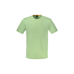 Boss T-Shirt Maniche Corte Uomo Verde Ricamo