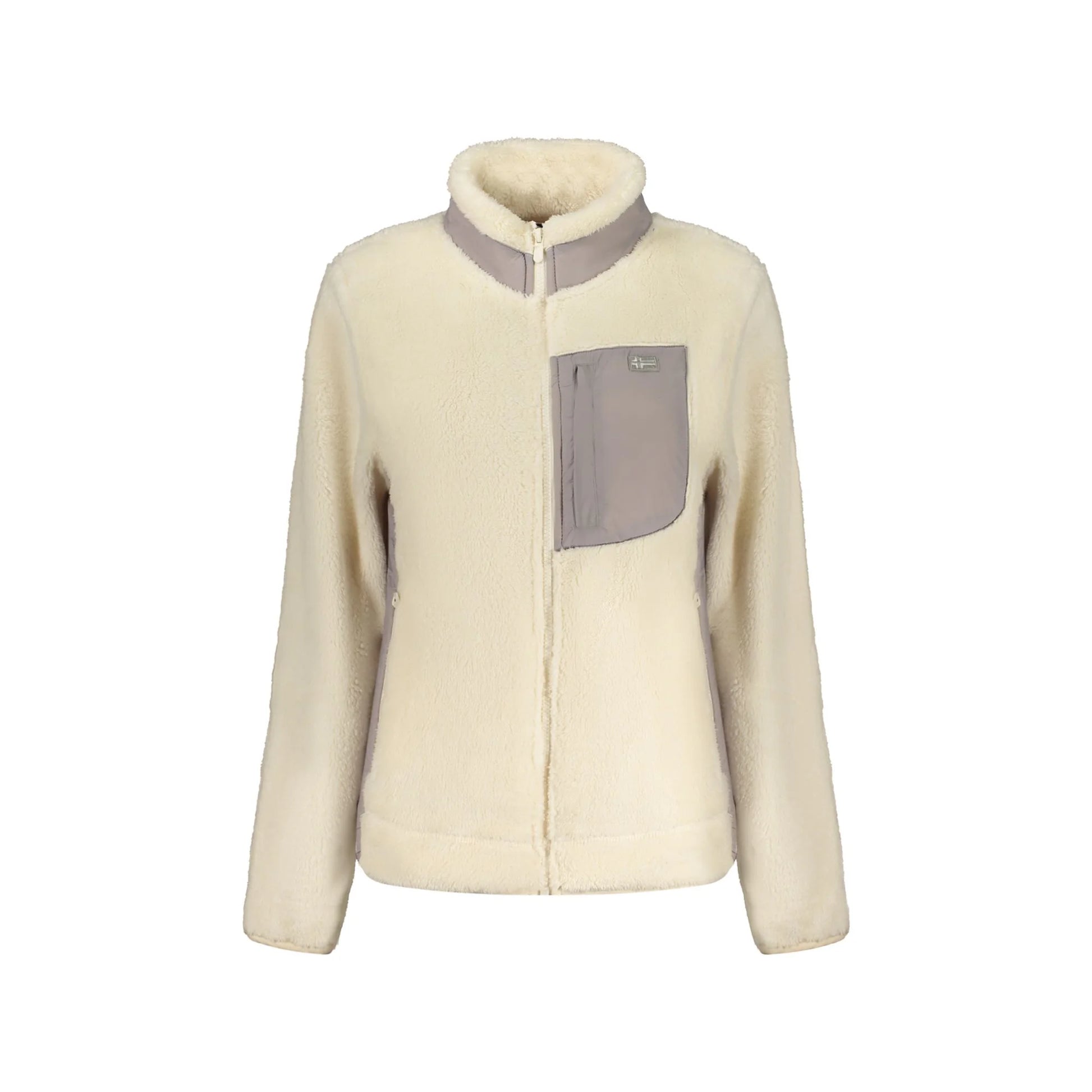 Norway 1963 Felpa Donna Bianca con Zip Peluche Applicazione Logo Felpe Bianco - foto prodotto