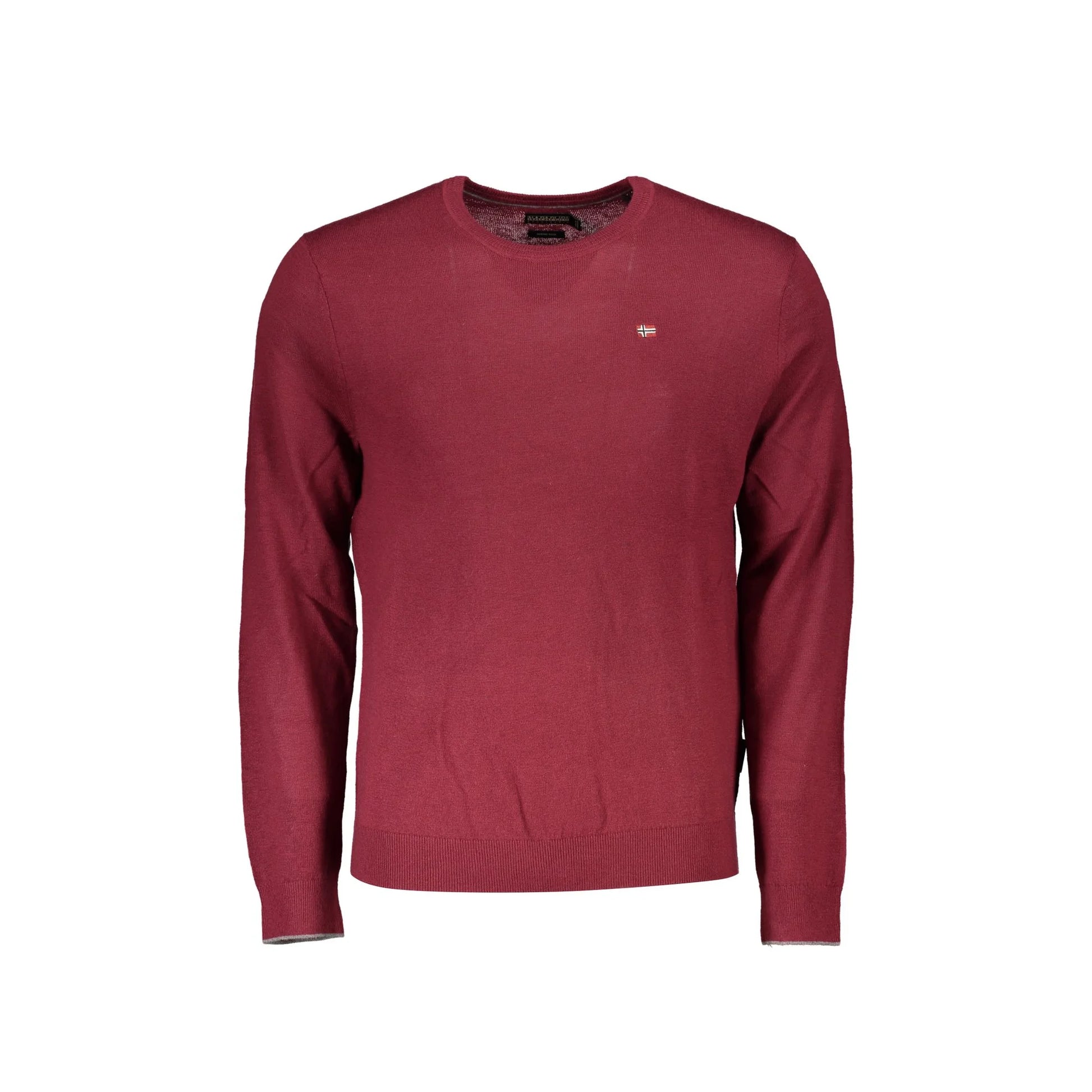 Napapijri Maglione Uomo Rosso Girocollo con Ricamo Logo Maglie - foto prodotto