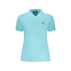 Norway 1963 Polo Maniche Corte Donna Azzurra Ricamo