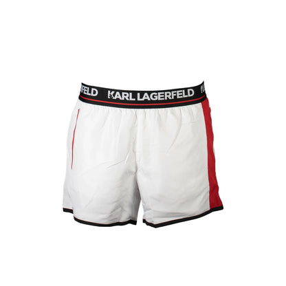 Karl Lagerfeld Beachwear Mare Costume Parte Sotto Uomo Bianco con Logo - foto prodotto