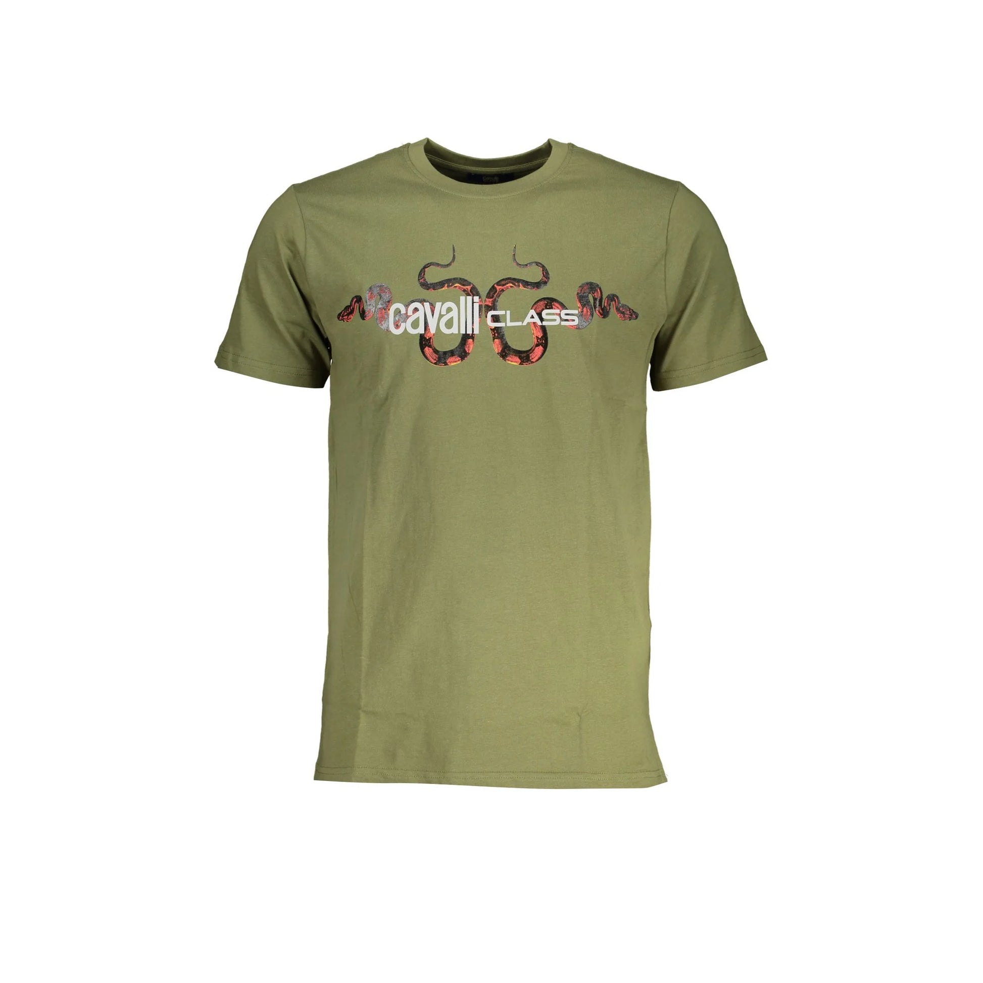 Cavalli Class T-Shirt Maniche Corte Uomo Verde Stampa - foto prodotto