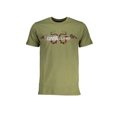 Cavalli Class T-Shirt Maniche Corte Uomo Verde Stampa