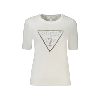 Guess Jeans Maglia Donna Bianca Dettagli a Contrasto Maglie Bianco - foto prodotto