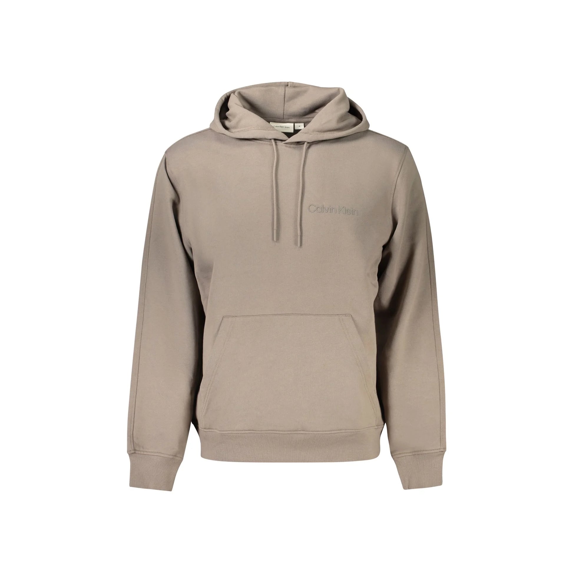 Calvin Klein Felpa Uomo Marrone Cappuccio Garzata Tascone Stampa Felpe - foto prodotto