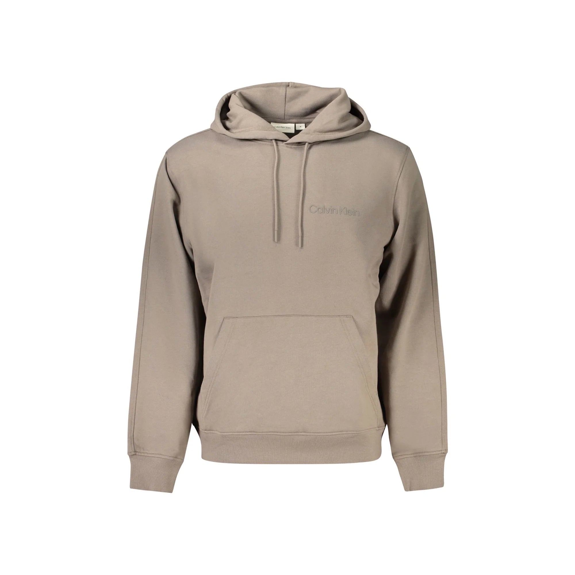 Calvin Klein Felpa Uomo Marrone Cappuccio Garzata Tascone Stampa Felpe - foto prodotto