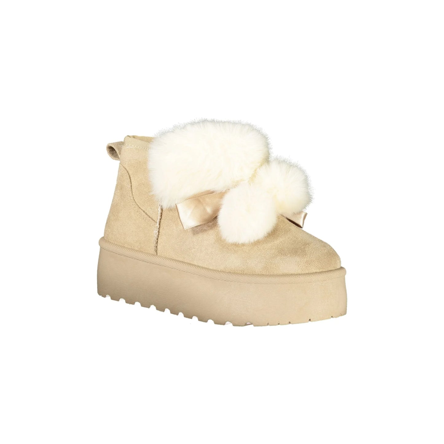 LAURA BIAGIOTTI Stivaletti Donna Beige con Pelo e Pom Pom - vista 2