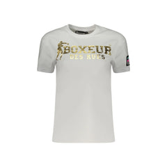 Boxeur Des Rues T-Shirt Maniche Corte Donna Bianca Stampa in Oro