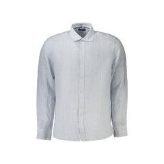 North Sails Camisa de Manga Longa Masculina Azul Bordado