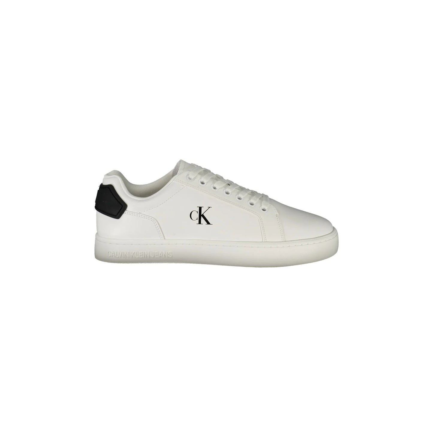 CALVIN KLEIN Calzature Sportive Uomo Bianche con Dettagli Neri Sneakers Bianco - foto prodotto