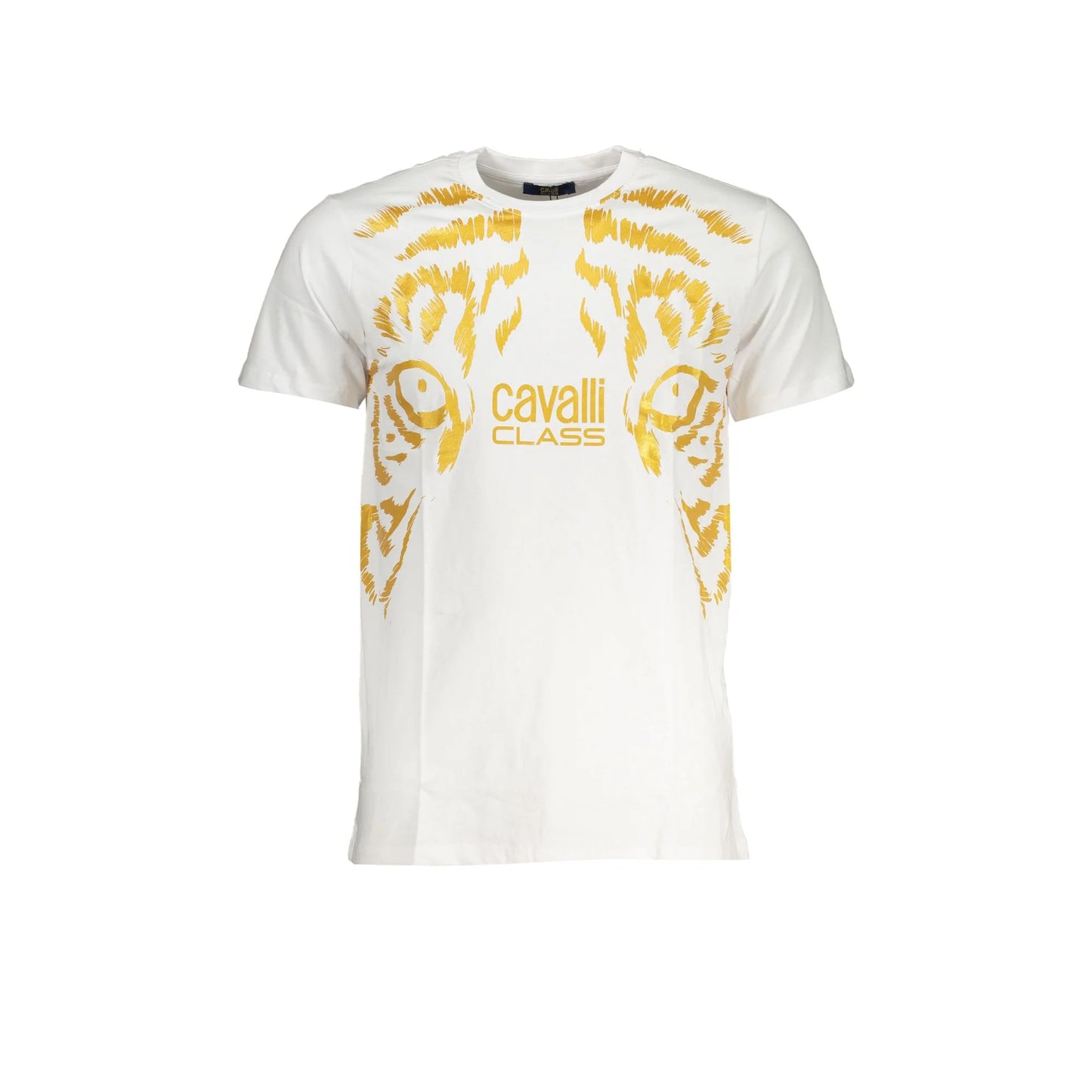 Cavalli Class T-Shirt Maniche Corte Uomo Bianca Stampa Logo Bianco - foto prodotto