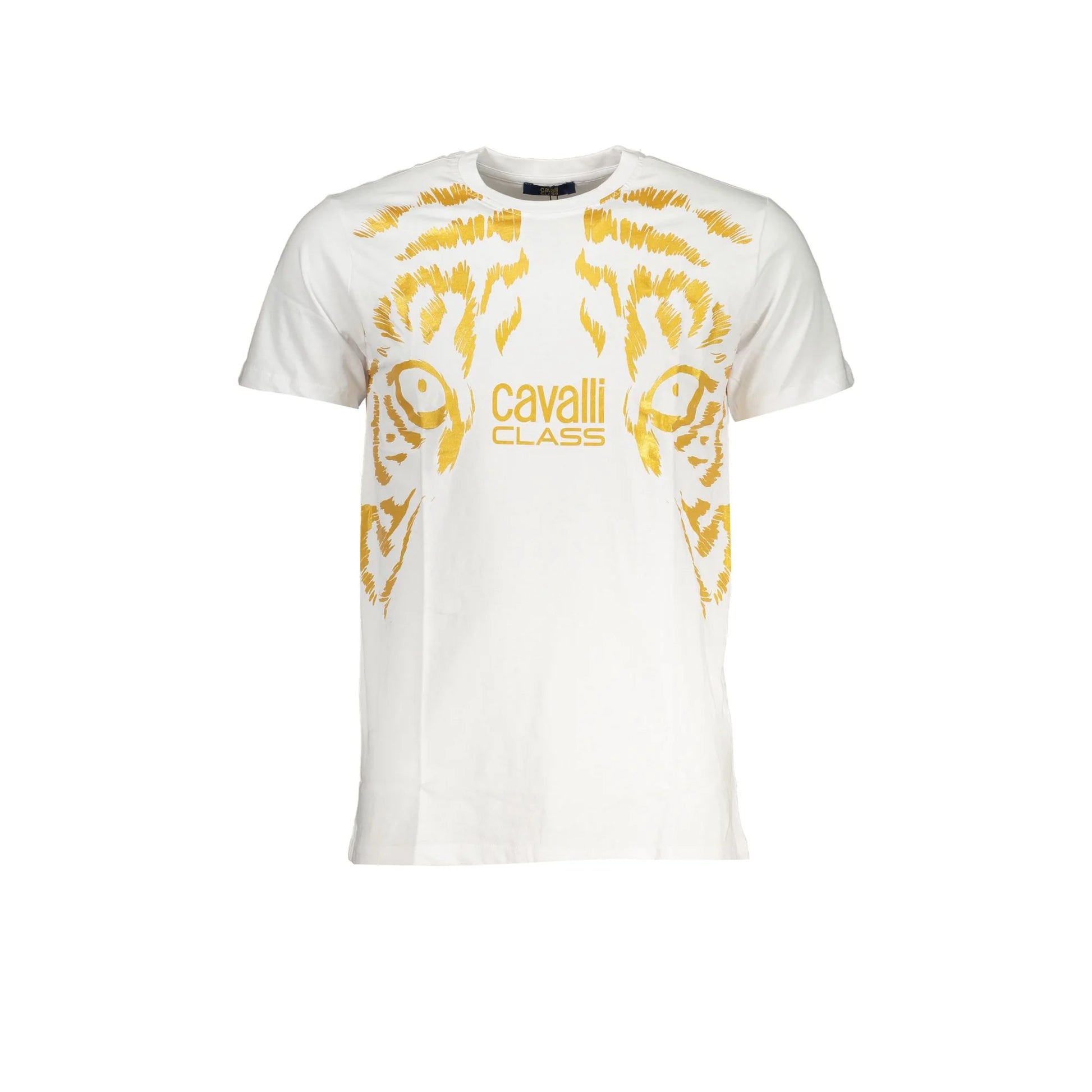 Cavalli Class T-Shirt Maniche Corte Uomo Bianca Stampa Logo Bianco - foto prodotto