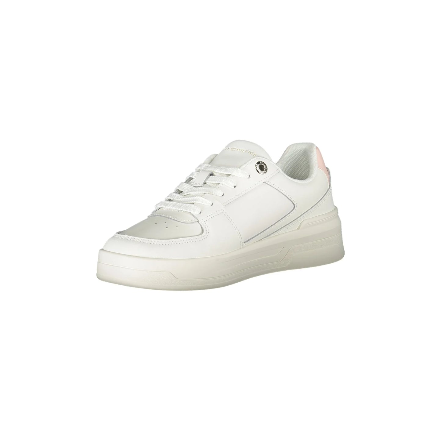 Tommy Hilfiger Sneakers Donna Bianche Lacci Pelle Logo bianco - vista 3