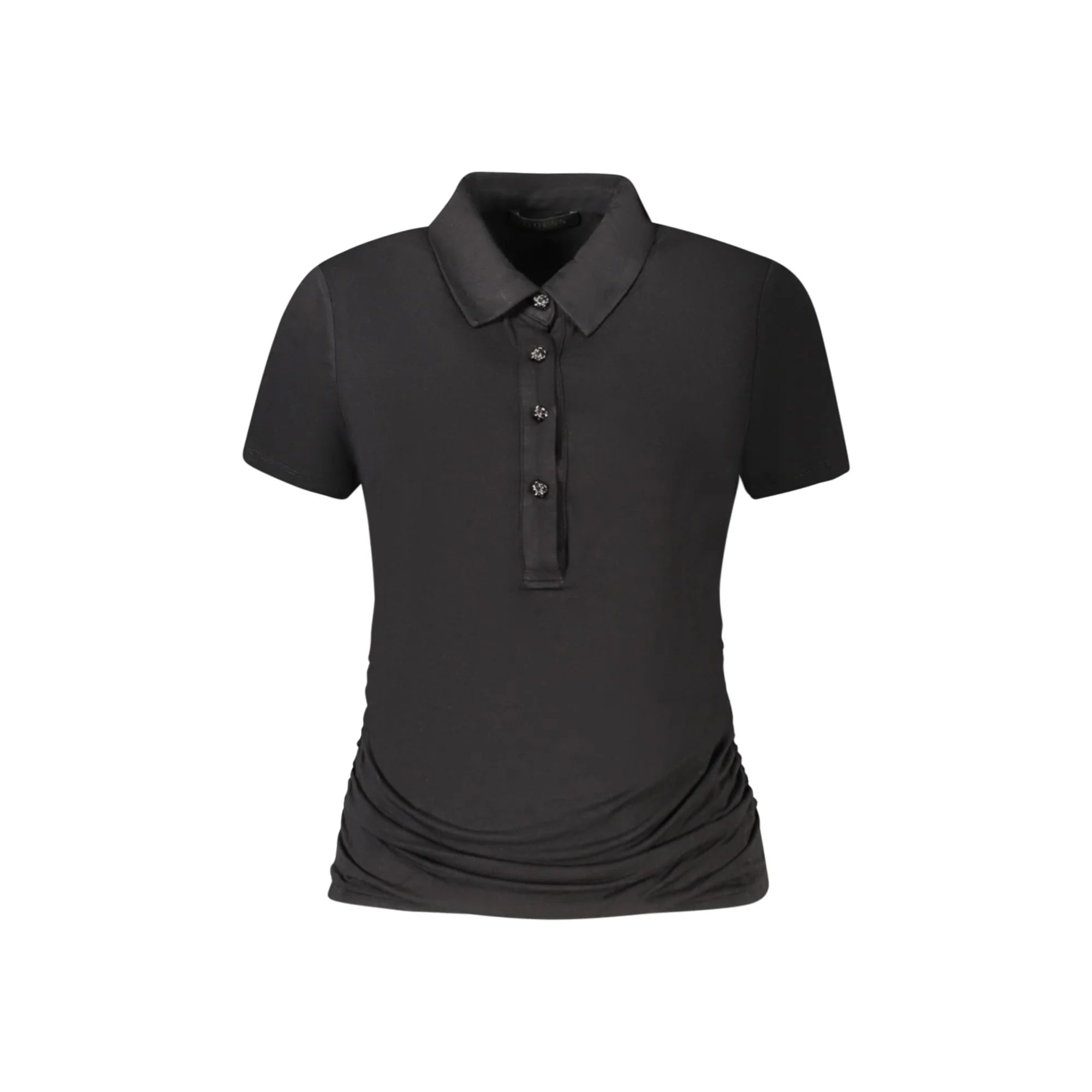 GUESS JEANS T-SHIRT MANICHE CORTE DONNA NERO