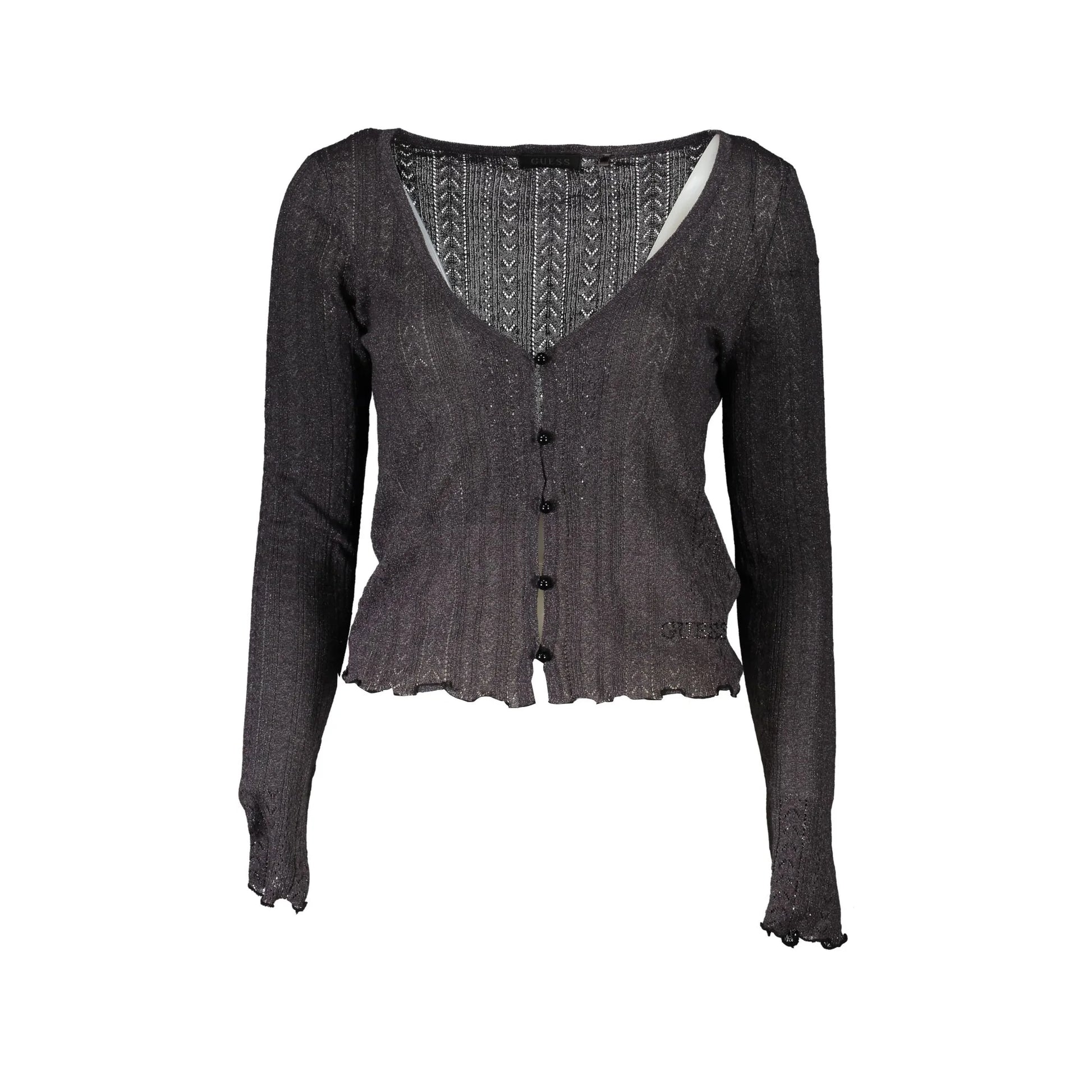 Guess Jeans Maglia Cardigan Donna Grigio Logo Maglie - foto prodotto