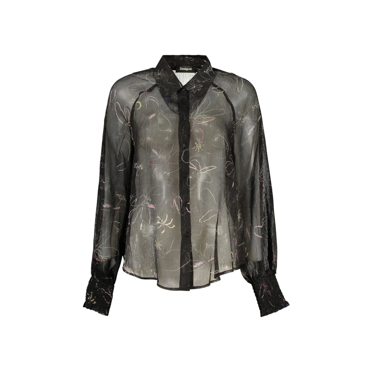 DESIGUAL CAMICIA MANICHE LUNGHE DONNA NERO