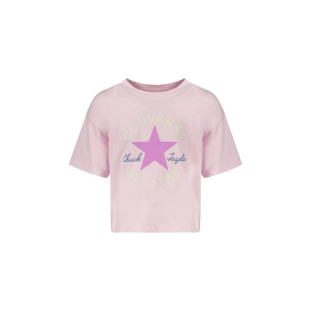 CONVERSE T-SHIRT MANICHE CORTE BAMBINA ROSA