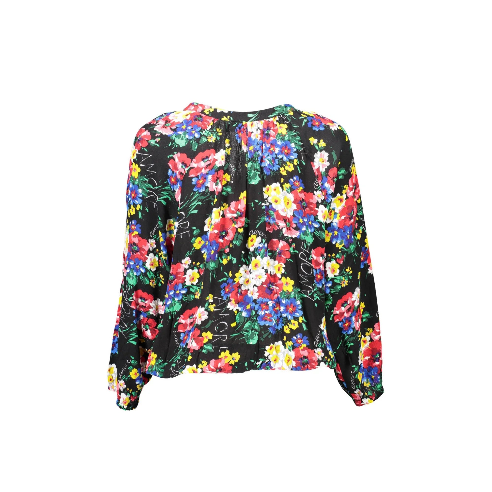 DESIGUAL T-SHIRT MANICHE LUNGHE DONNA NERO