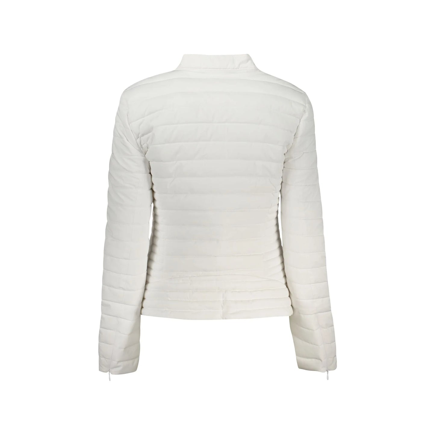 Guess Jeans Giubbotto Maniche Lunghe Donna Bianchi Zip Logo Giubbotti e Giacche bianco - vista 2