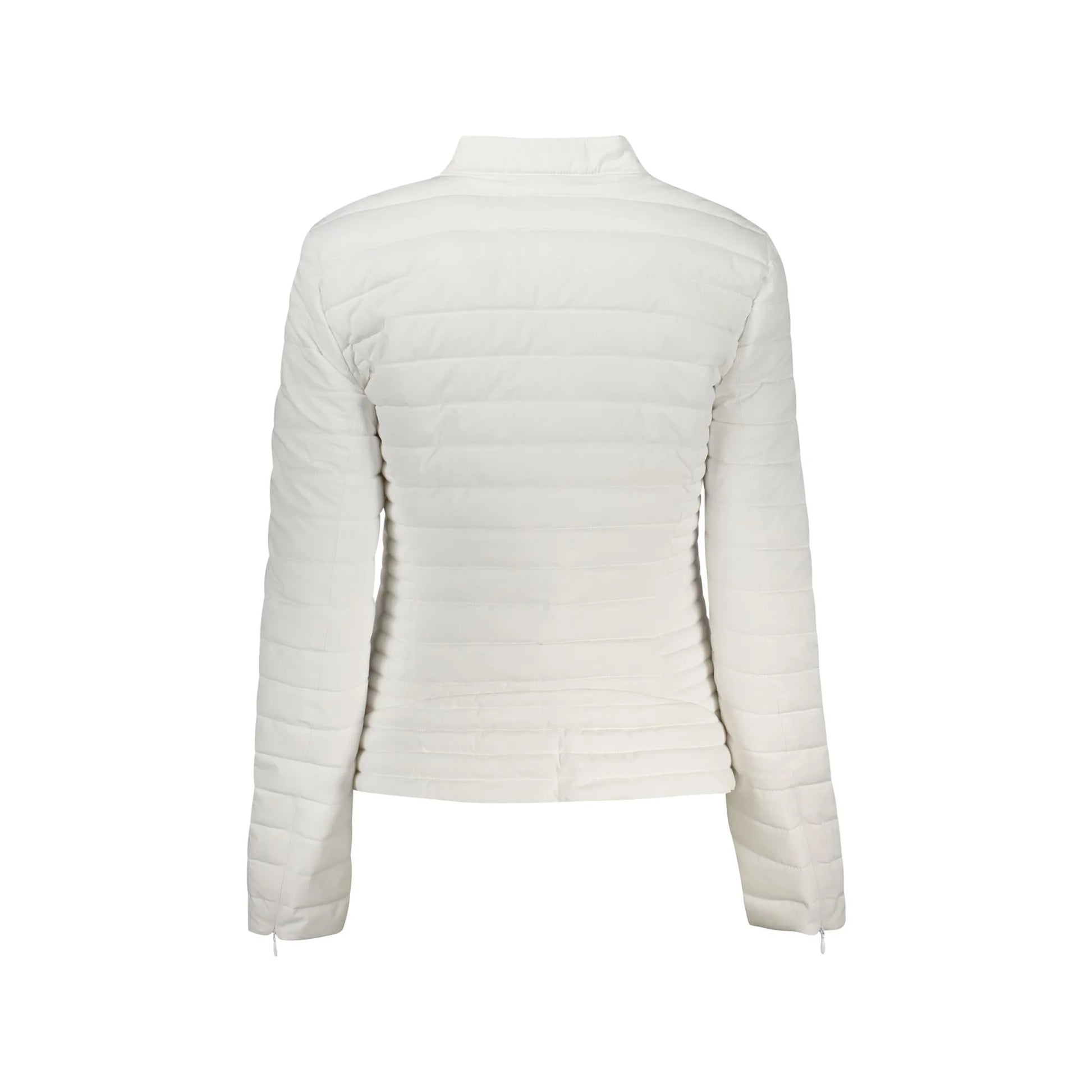 Guess Jeans Giubbotto Maniche Lunghe Donna Bianchi Zip Logo Giubbotti e Giacche bianco - vista 2