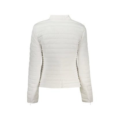 Guess Jeans Giubbotto Maniche Lunghe Donna Bianchi Zip Logo Giubbotti e Giacche bianco - vista 2