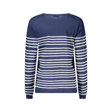 North Sails Maglia Donna Blu Righe Maniche Lunghe Logo Maglie - vista 2