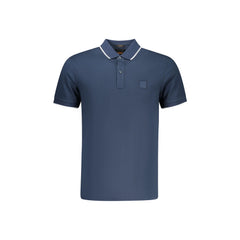 Boss Polo de Manga Corta Hombre Azul Bordado