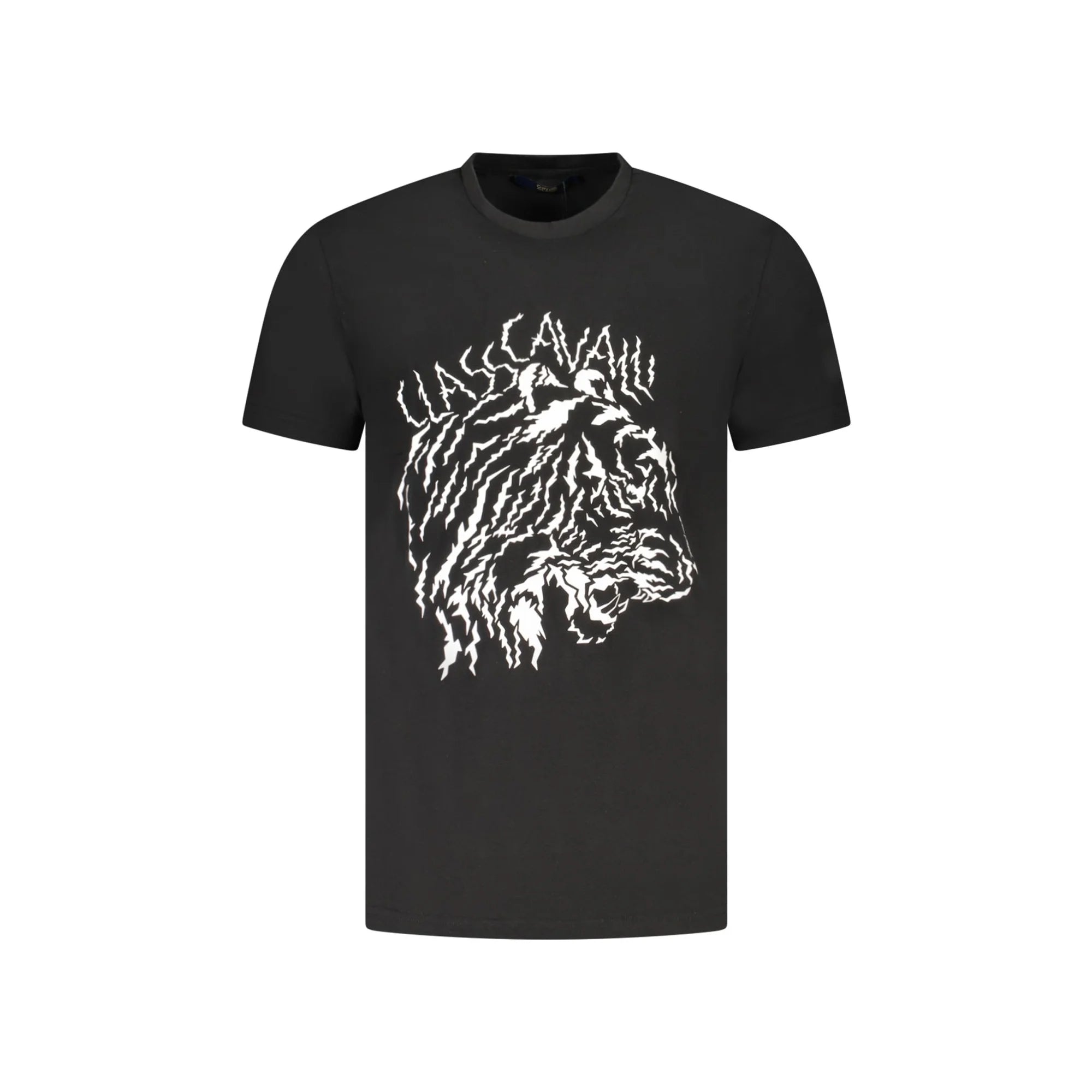 Cavalli Class T-Shirt Maniche Corte Uomo Nera Stampa Logo Nero - foto prodotto