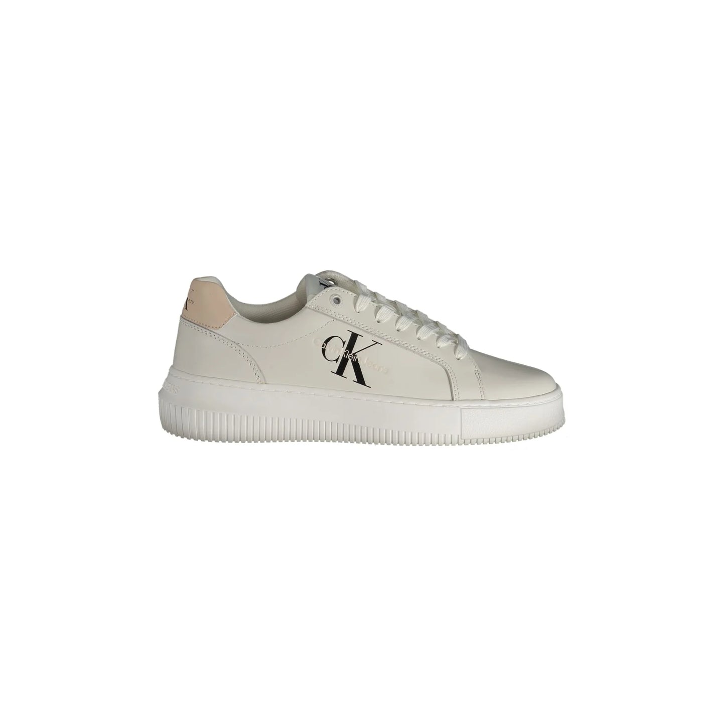 CALVIN KLEIN Scarpe Sneakers Donna Bianche con Dettagli a Contrasto Bianco - foto prodotto