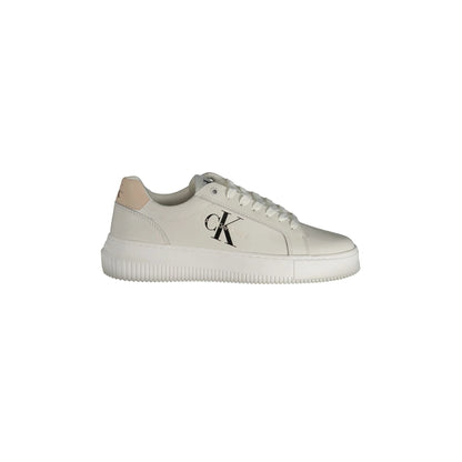 CALVIN KLEIN Scarpe Sneakers Donna Bianche con Dettagli a Contrasto Bianco - foto prodotto