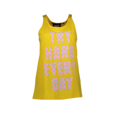 Silvian Heach Canotta Americana Donna Gialla Stampa Logo