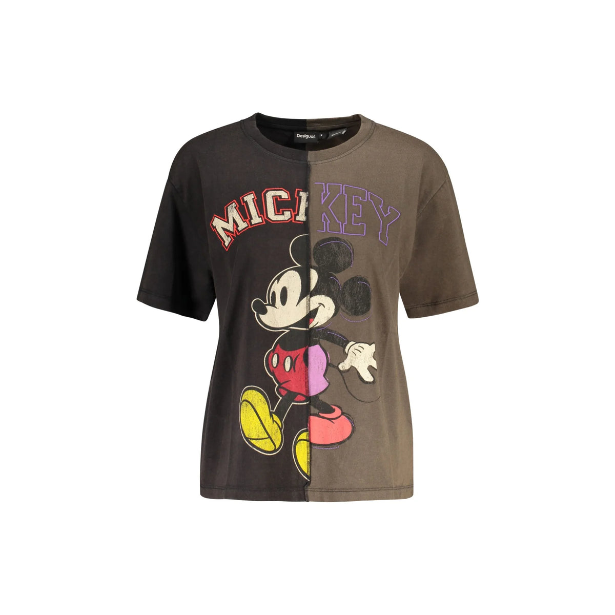 DESIGUAL T-SHIRT MANICHE CORTE DONNA NERO