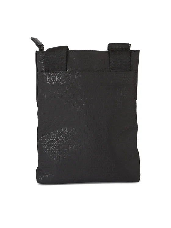 CALVIN KLEIN Borsello Uomo Nero con Tracolla Regolabile e Logo - vista 4