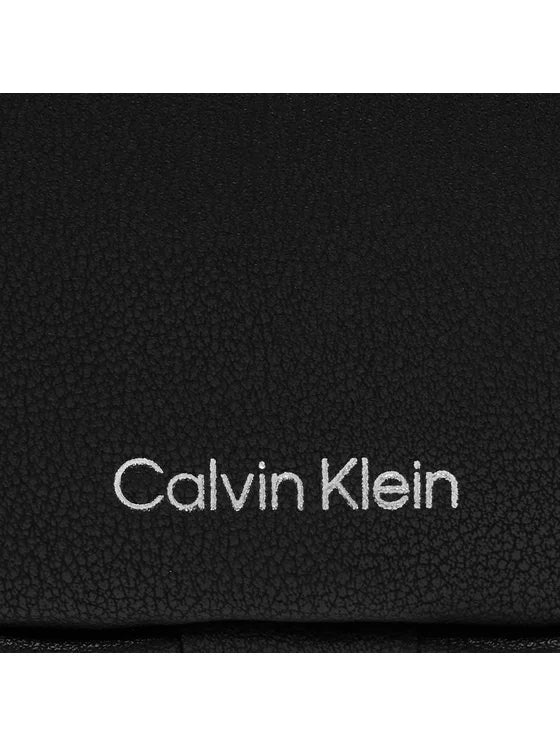 CALVIN KLEIN Borsello Uomo Nero con Tracolla Regolabile e Logo - vista 3