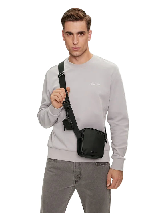 CALVIN KLEIN Borsello Uomo Nero con Tracolla e Portamonete Removibile
