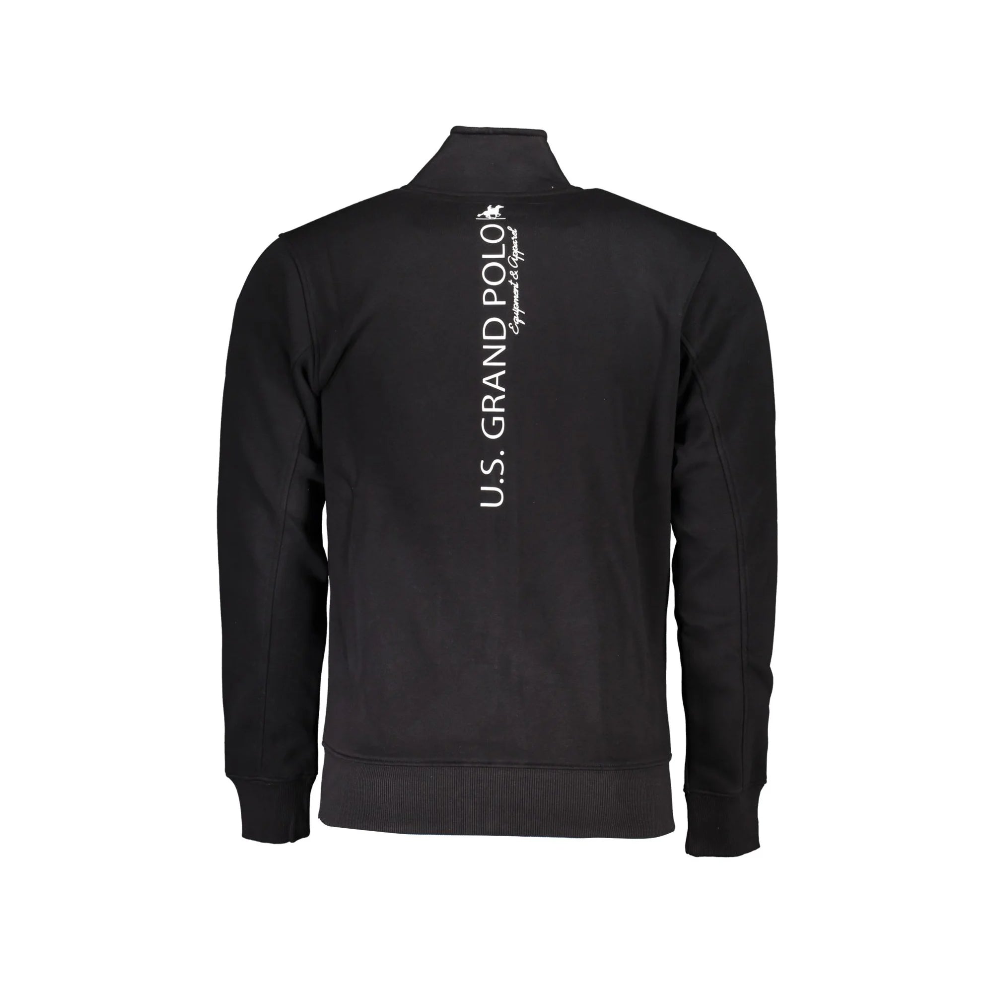 U.S. GRAND POLO FELPA CON ZIP UOMO NERO