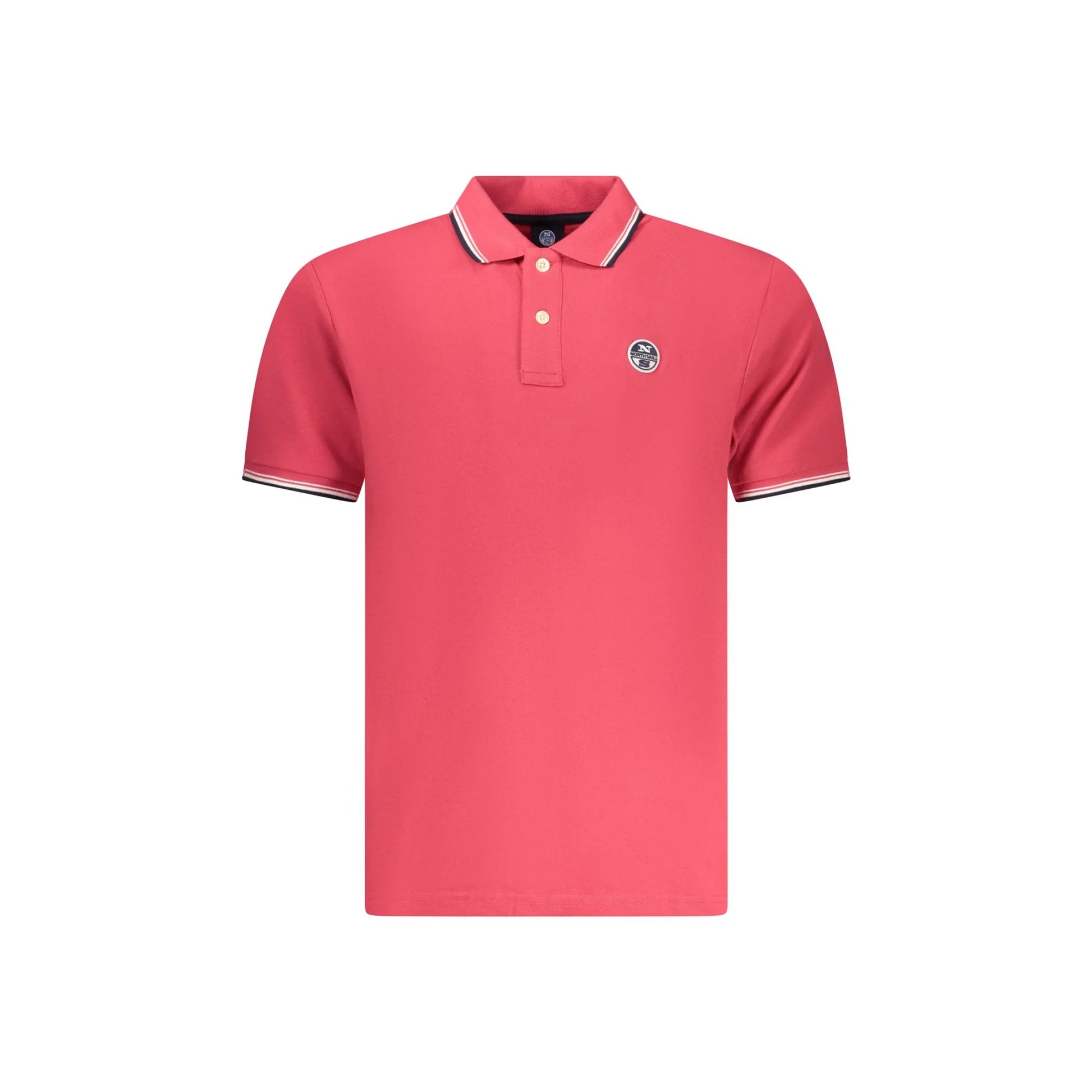 North Sails Polo Uomo Maniche Corte Dettagli Contrasto Logo Rosso - foto prodotto