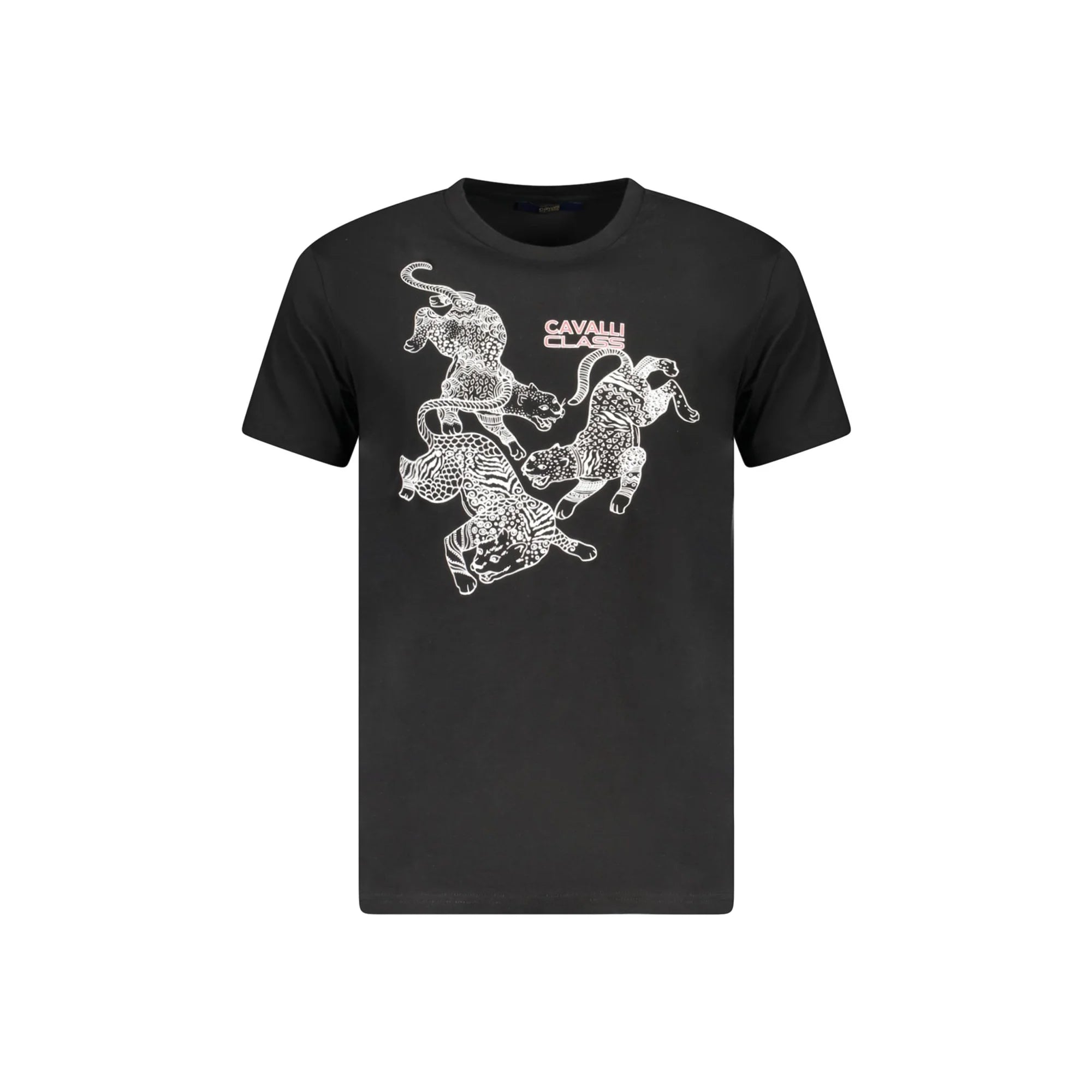 Cavalli Class T-Shirt Maniche Corte Uomo Nera Stampa Nero - foto prodotto