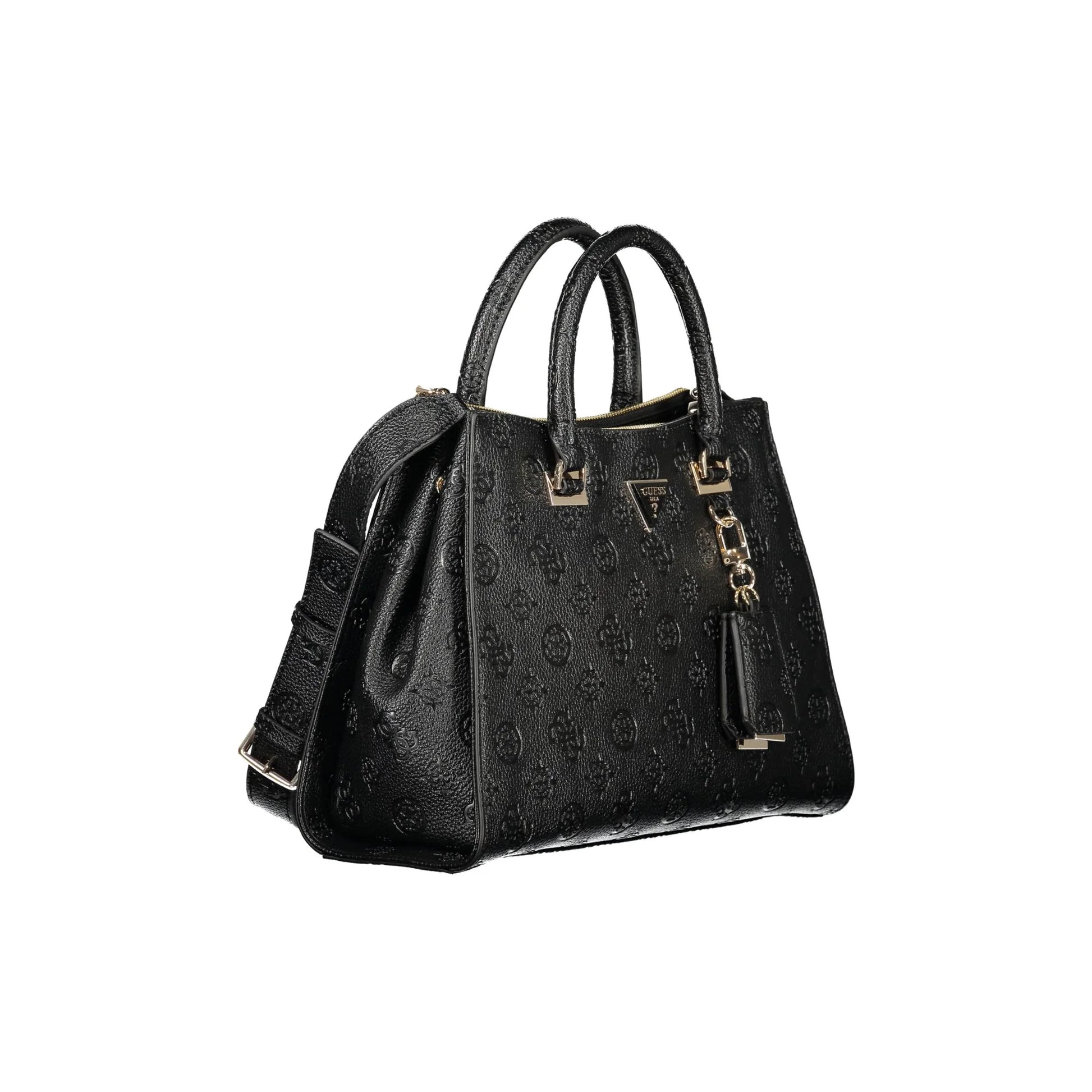 Guess Jeans Borsa a Tracolla Donna Nera Dettagli a Contrasto Borse nero - vista 3