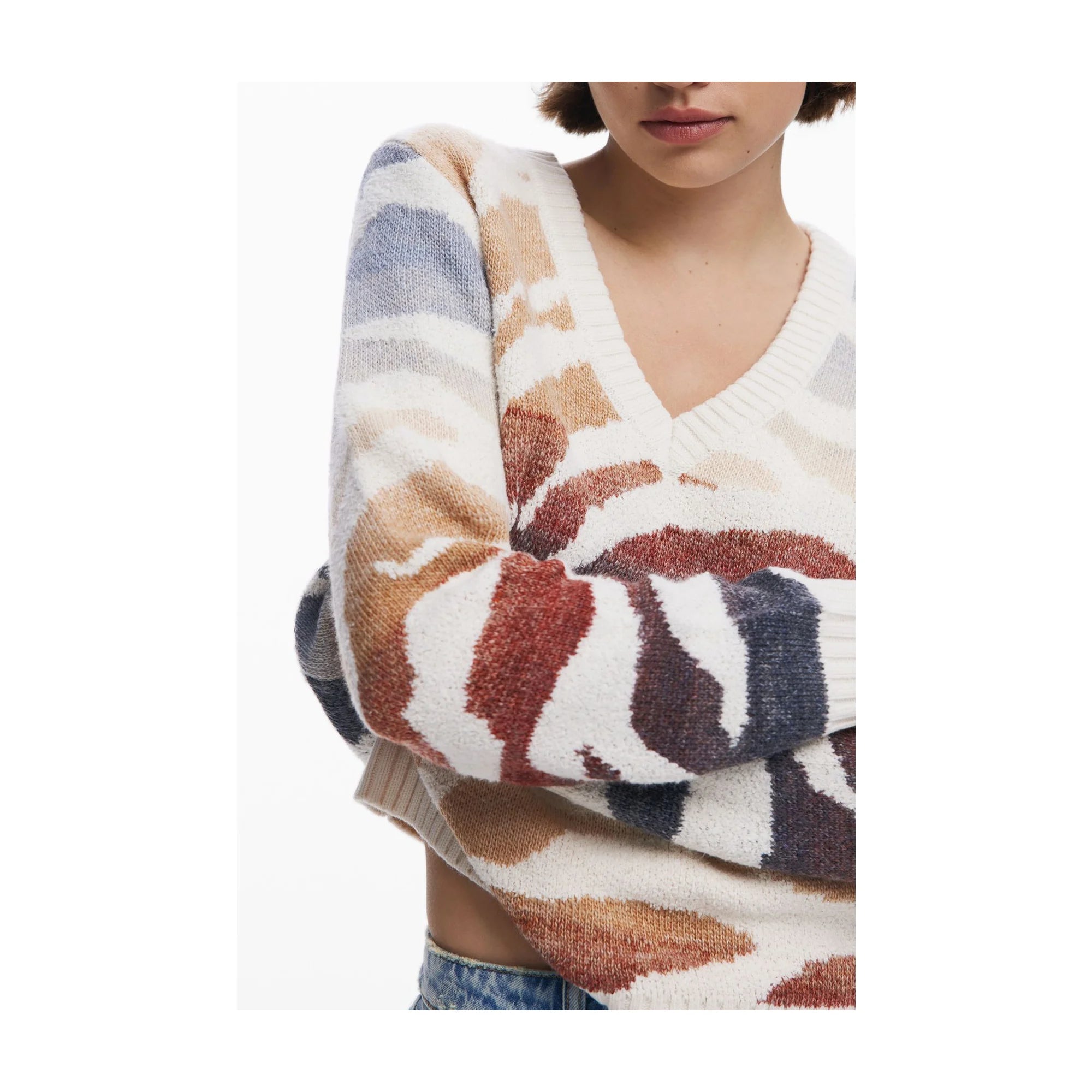 DESIGUAL MAGLIA DONNA BIANCO